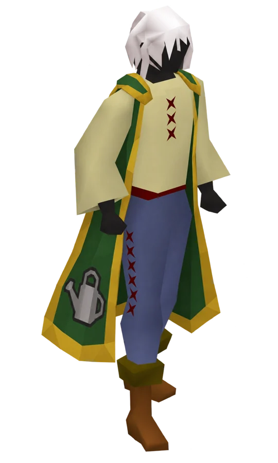 Yonwi, a RuneScape character wearing a Farming skill cape